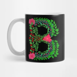 LETTER B FROM LEAVES AND FLOWERS Mug